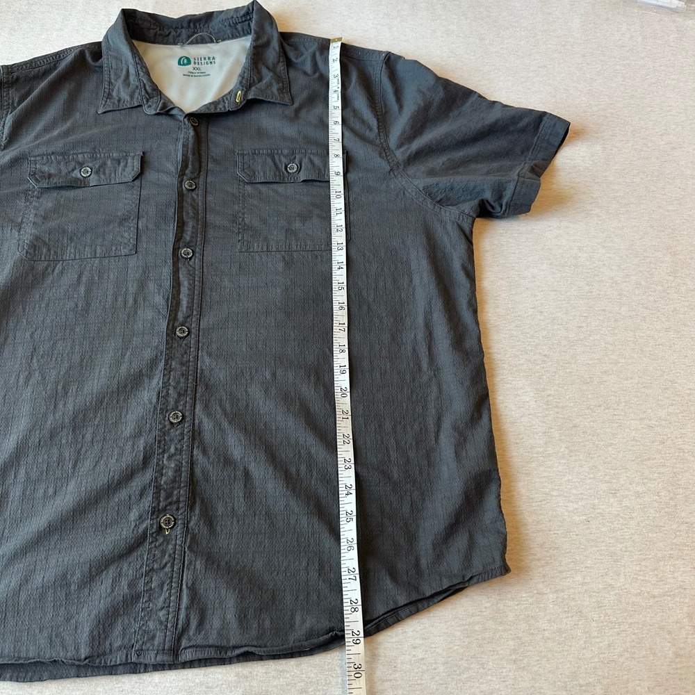 Sierra Designs Mens XXL Charcoal Gray Short Sleeve Button Down Shirt 1679684 - Picture 3 of 6